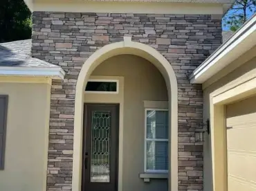 House frontage with Ridge Stone Tuscany
