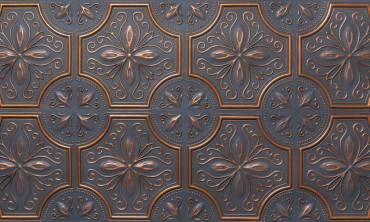 Blue And Copper Textured Panels - Antique Tiles
