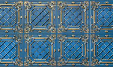 Blue And Gold Textured Panels - Antique Tiles