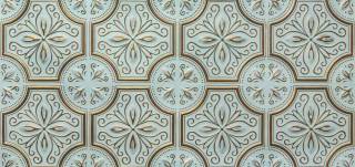 Green And Gold Textured Panels - Antique Tiles