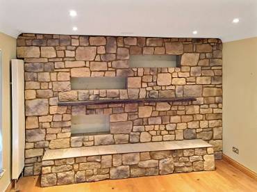 Coarse Face Napa Valley living room wall stone cladding