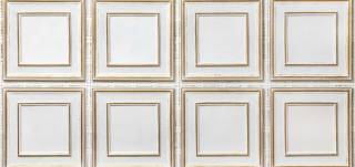 White And Gold Textured Panels - Antique Tiles