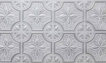 White And Silver Textured Panels - Antique Tiles